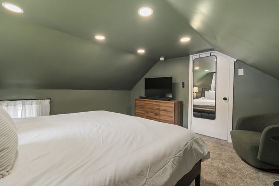 The upstairs king bedroom from the opposite corner.